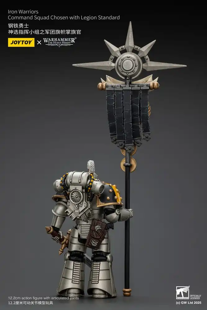 Warhammer The Horus Heresy Action Figure 1/18 lron Warriors Command Squad Chosen with Legion Standard 12 cm